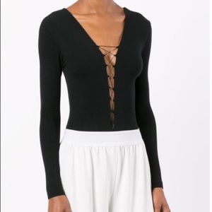 Alexander Wang Lace up Bodysuit